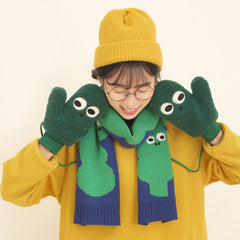 Guantes con cuello halter y dedos para mantener el calor y el frío y terciopelo