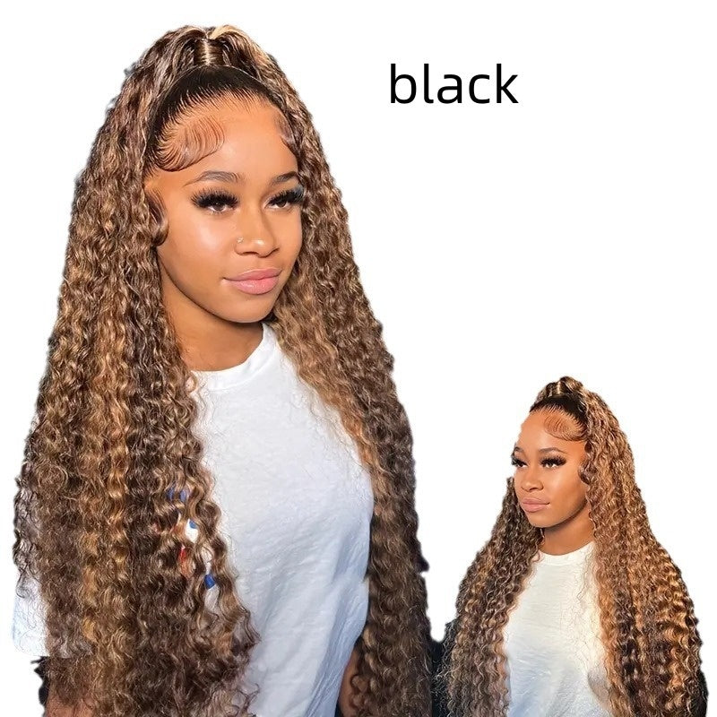 Foreign Trade European And American Front Lace Wig Cross-border African Hot Selling Piano Color Small