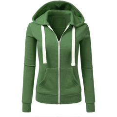 Chaqueta con capucha y cremallera con cordones