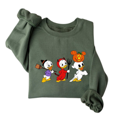 90s Retro Halloween Ducks Printed Sweatshirt