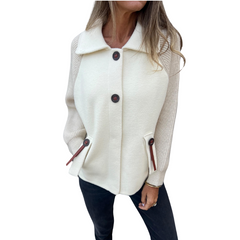 Chaqueta de punto informal con botones delanteros