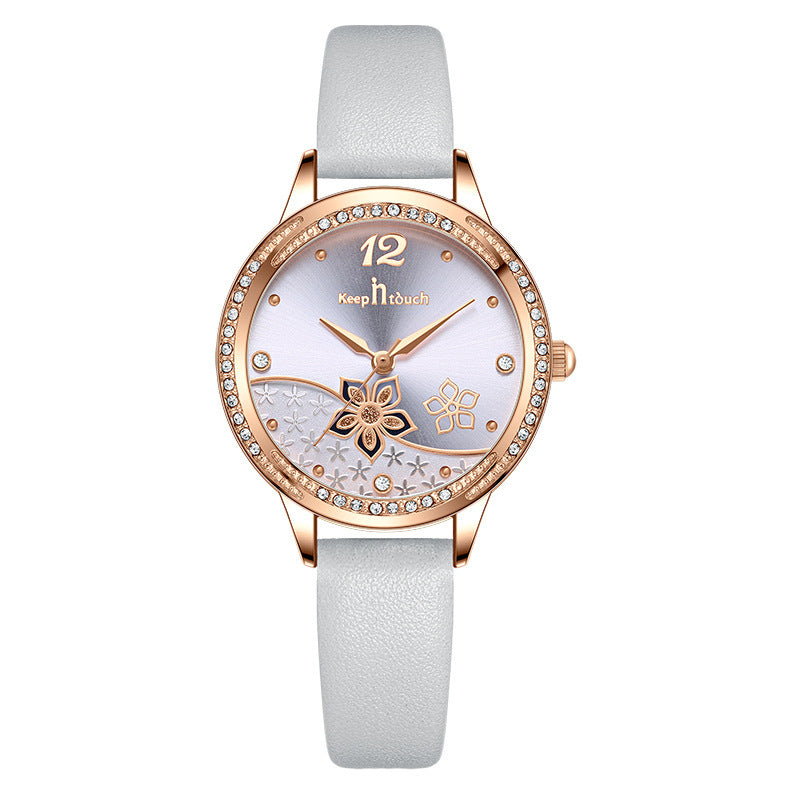 Simple And  Flower Waterproof Watch Watch