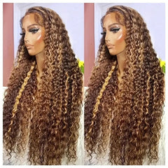Foreign Trade European And American Front Lace Wig Cross-border African Hot Selling Piano Color Small