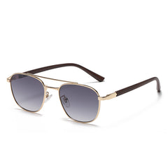 Gafas de sol ovaladas vintage con montura de madera para mujer