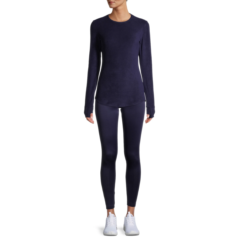 Thermal Stretch Fleece Top With Thumbhole Cuffs