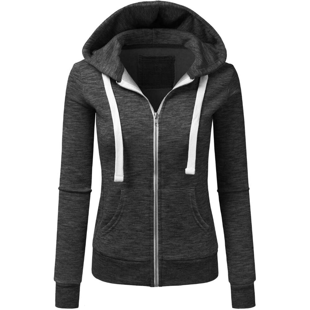 Chaqueta con capucha y cremallera con cordones