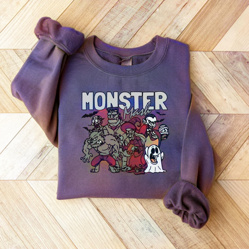 Sudadera retro de Halloween con dibujos animados Mash