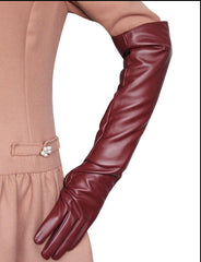 Manga protectora de brazo para guante de PU de cuero sintético con codo largo