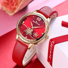 Simple And  Flower Waterproof Watch Watch