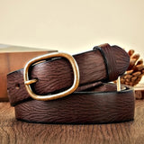 2.8CM Genuine Cowhide Leather Belt with Copper Buckle