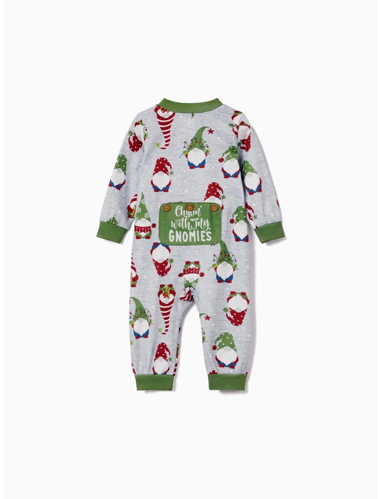 Conjunto de pijama familiar a juego con estampado de gnomos