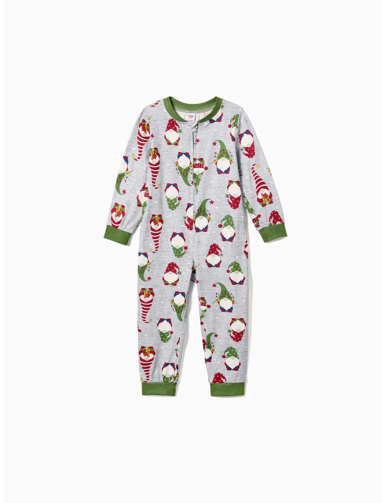 Conjunto de pijama familiar a juego con estampado de gnomos