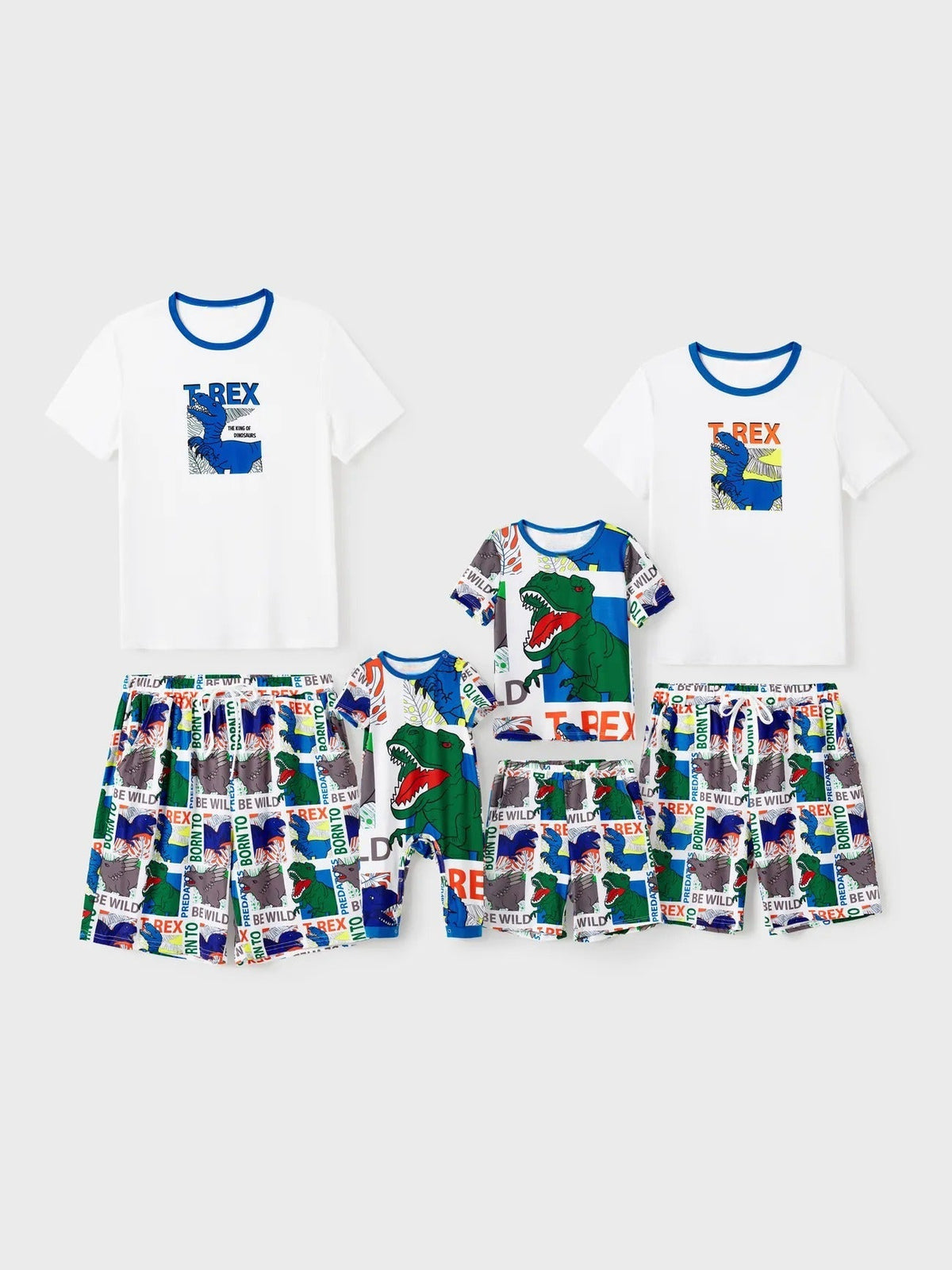 Conjunto de pijama familiar a juego con estampado de dinosaurios