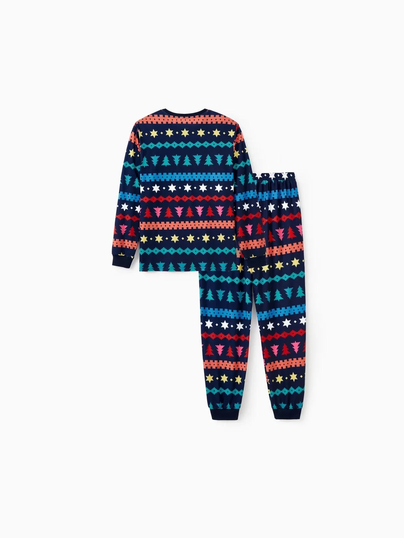 Conjunto de pijama navideño familiar a juego con árbol de Navidad y estrella Fair Isle 