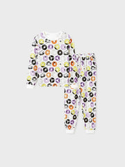 Halloween Familien-Pyjama-Set mit Funky Donuts-Print und Taschen 