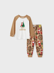 Conjunto de pijama familiar a juego de Feliz Navidad y Papá Noel