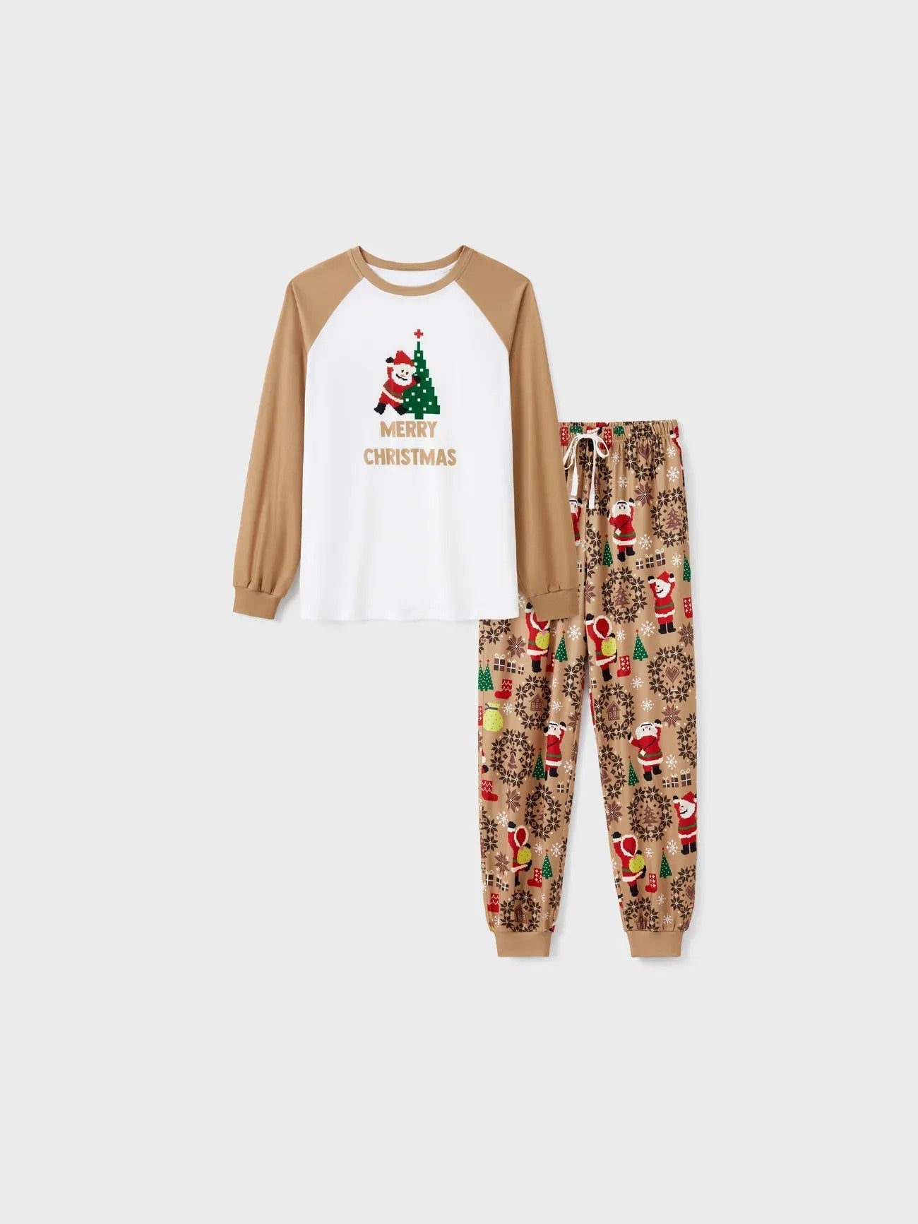 Conjunto de pijama familiar a juego de Feliz Navidad y Papá Noel