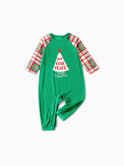 Conjunto de pijama familiar a juego "Navidad, alegría y paz"