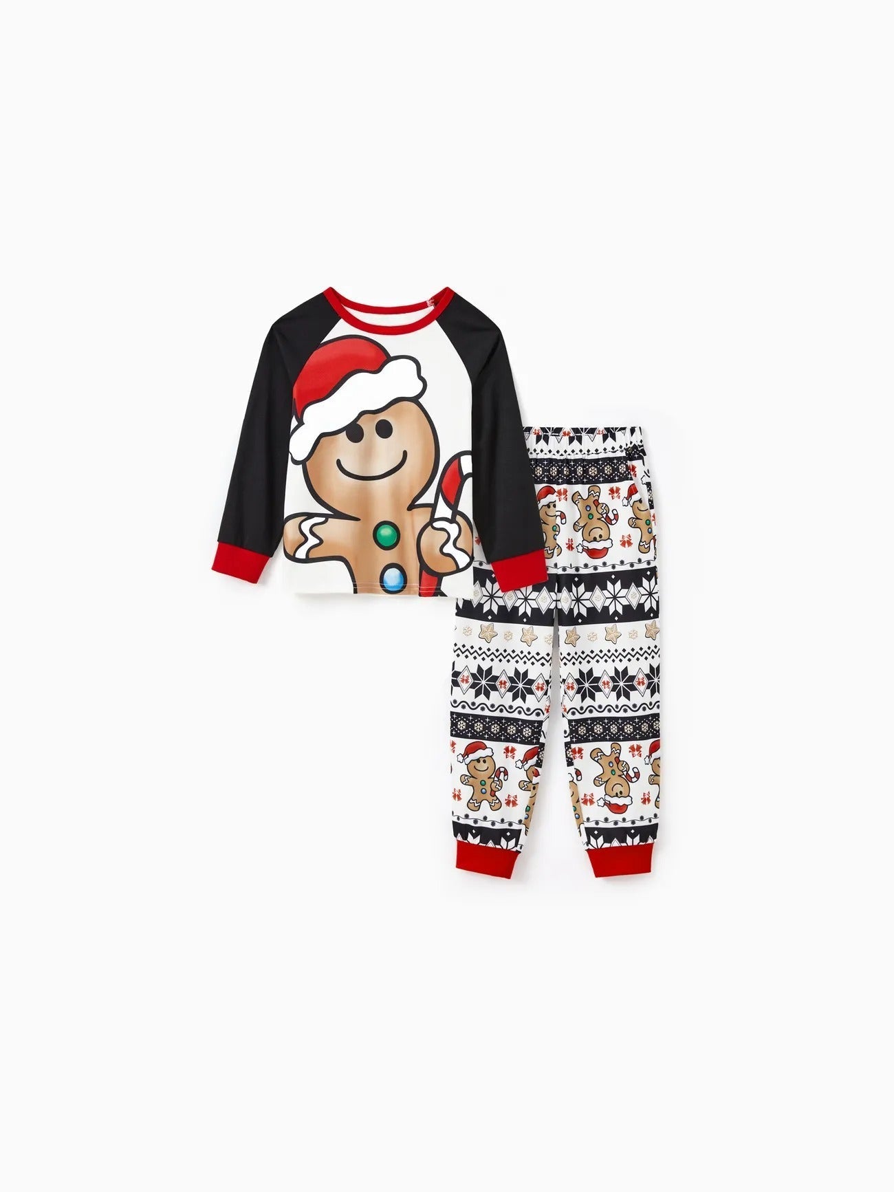 Passendes Familien-Pyjama-Set mit Lebkuchenmann-Motiv