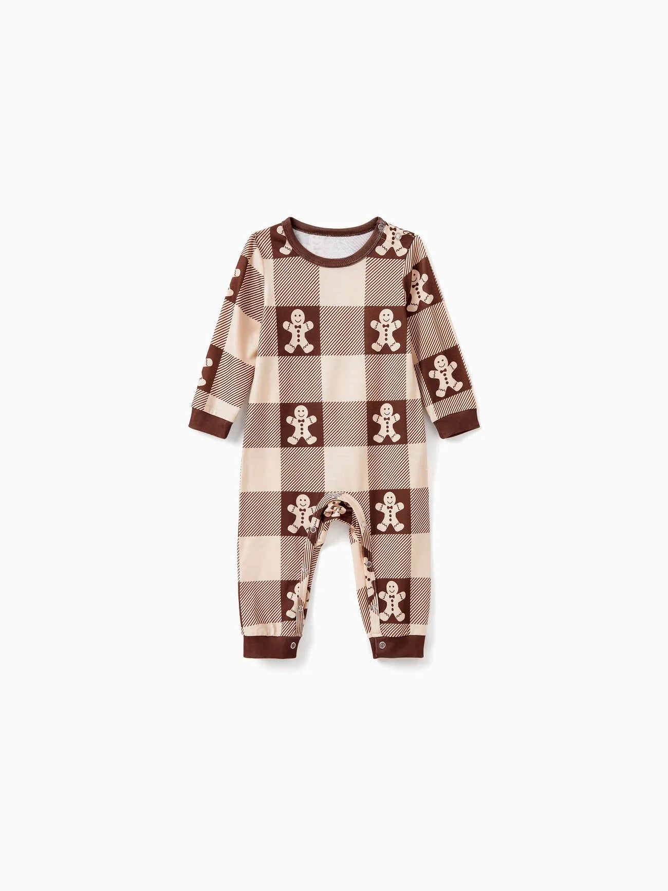 Passendes Familien-Pyjama-Set mit Lebkuchen-Karomuster