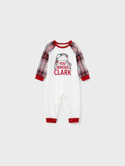 Conjunto de pijama familiar estampado a juego con texto "You Serious Clark" 