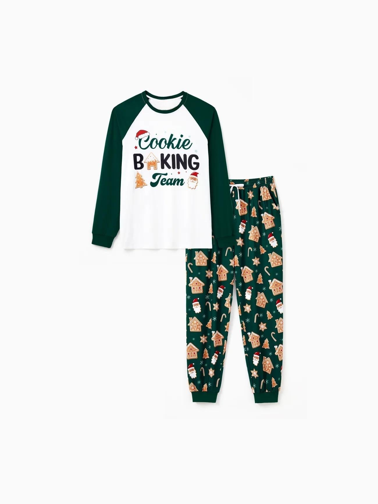 Conjunto de pijama familiar a juego con mangas raglán de casa de jengibre