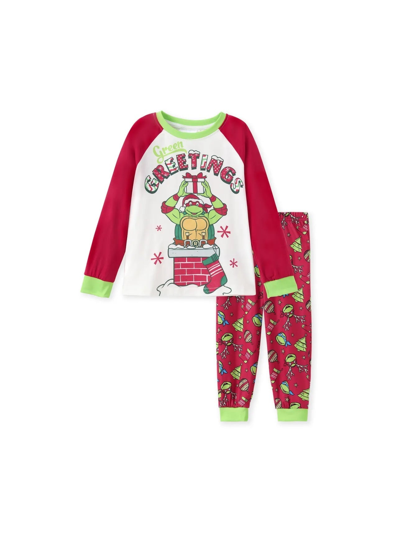 Passendes Pyjama-Set für die ganze Familie mit „Greetings“-Print