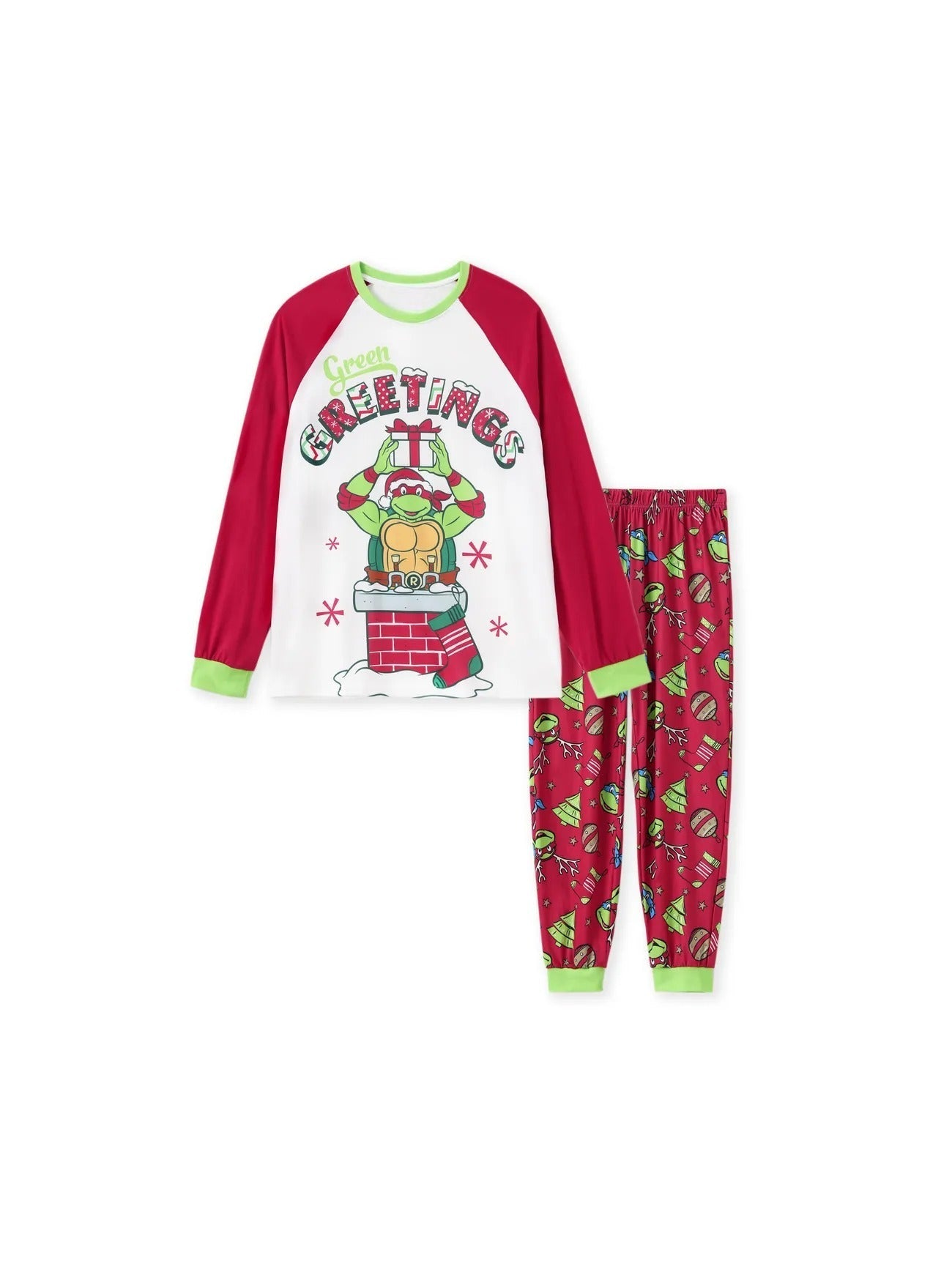 Passendes Pyjama-Set für die ganze Familie mit „Greetings“-Print