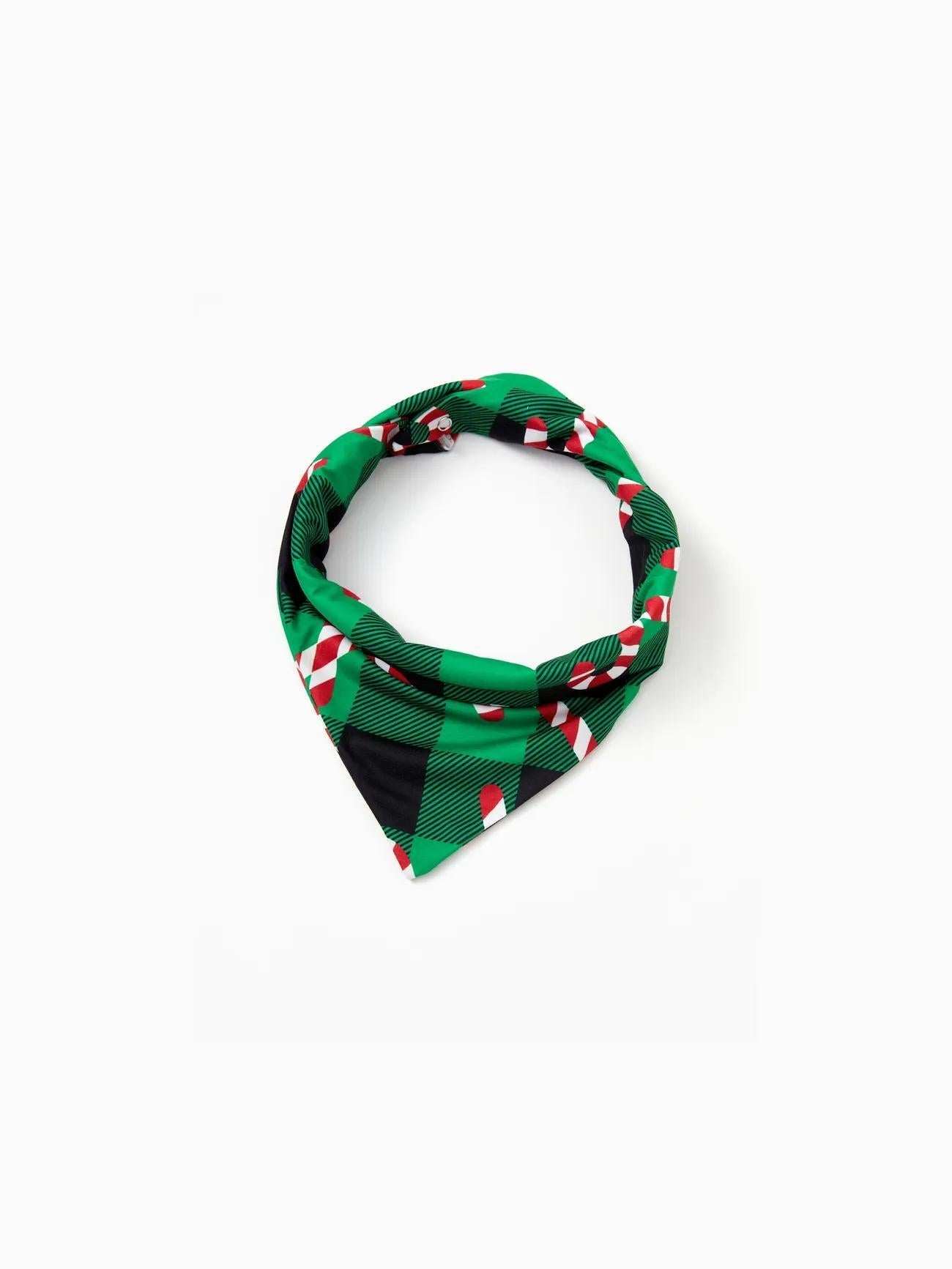 Pijama familiar navideño con estampado de bastón de caramelo que brilla en la oscuridad 