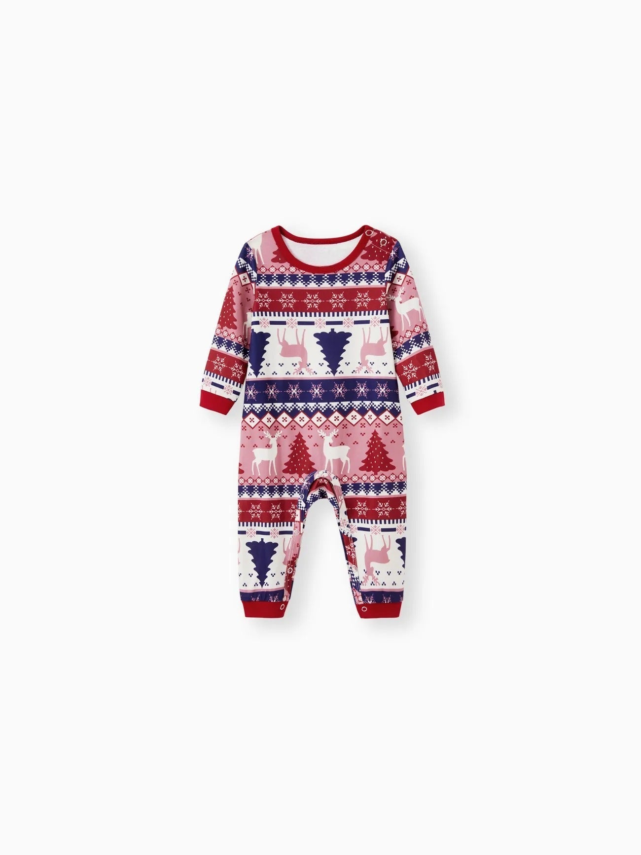 Passendes Pyjama-Set mit Rentier- und Baum-Print