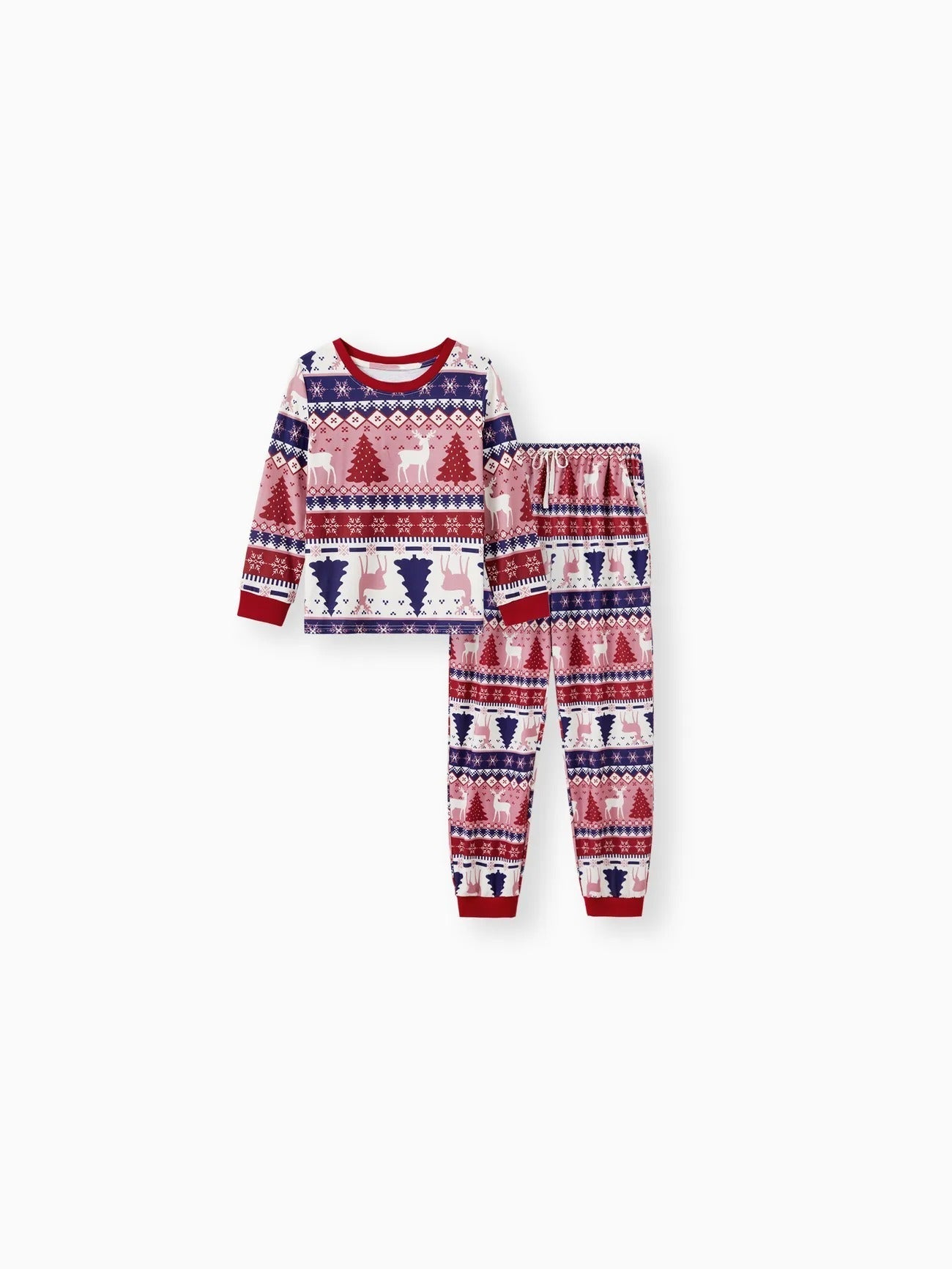 Passendes Pyjama-Set mit Rentier- und Baum-Print