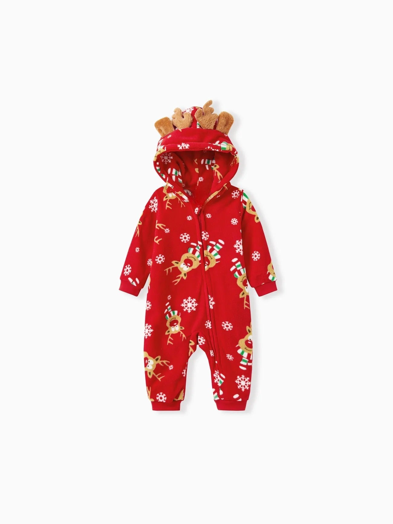 Passendes Familien-Pyjama-Set mit Weihnachtsmotiv und Rentier-Print