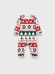 Printed Christmas Theme Family Matching Top And Pajama Set