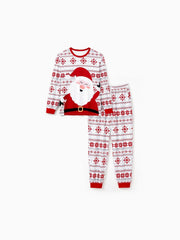 Pijama navideño familiar con estampado de Papá Noel y cordones