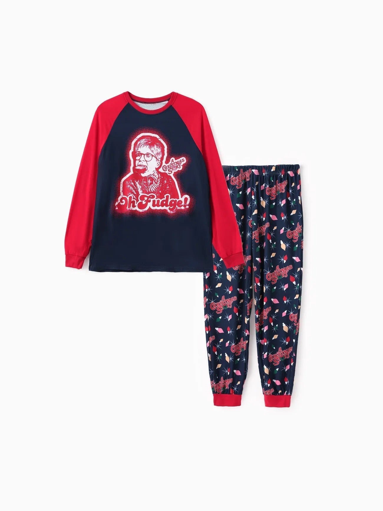 Conjunto de pijama familiar con estampado de personajes y bolsillos 