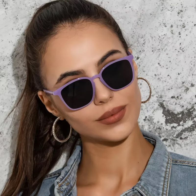 Eckige Cat-Eye-Sonnenbrille im Retro-Stil mit UV400-Schutz