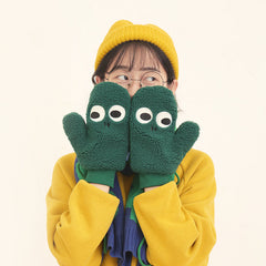 Guantes con cuello halter y dedos para mantener el calor y el frío y terciopelo