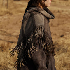 Bufanda chal de lana a cuadros de lujo