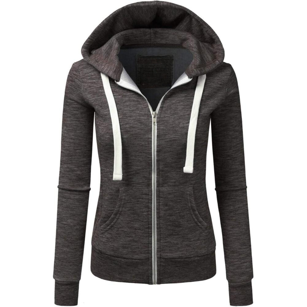 Chaqueta con capucha y cremallera con cordones