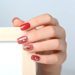 Esmalte de uñas UV en gel de verano, adhesivo para uñas ruborizado