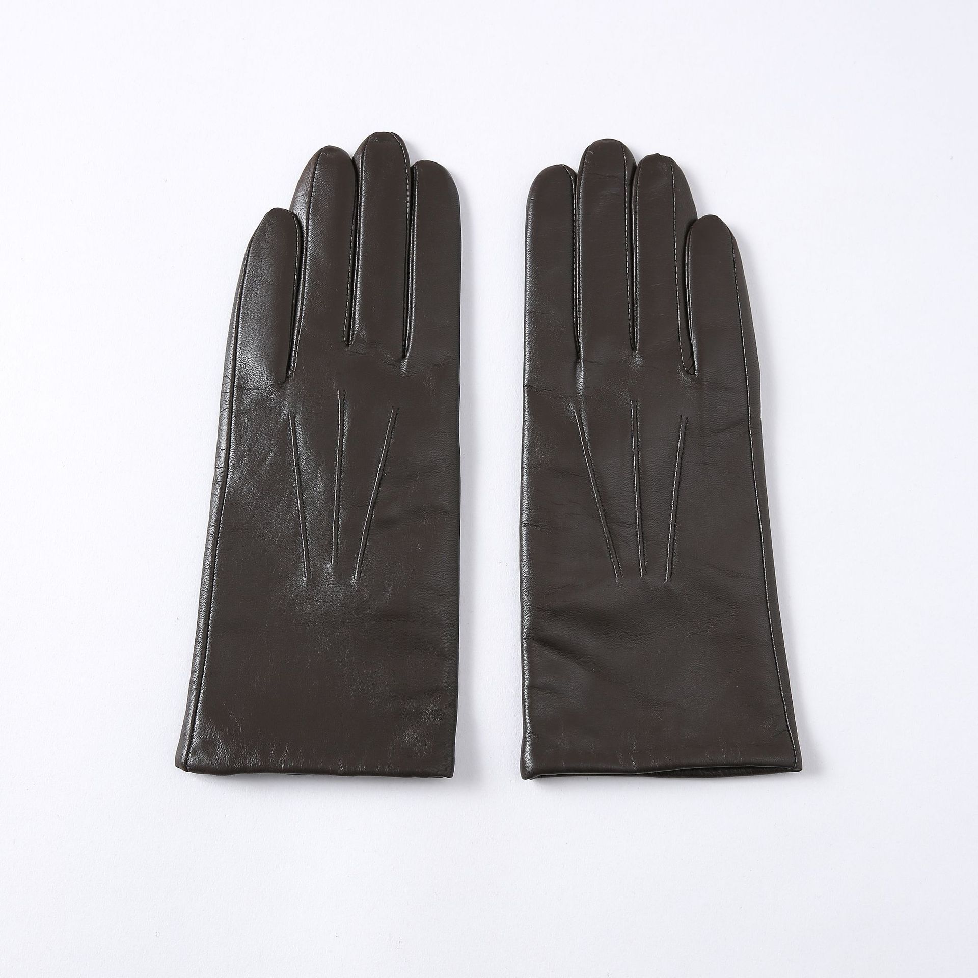 Guantes alargados de piel de cabra de lana para conducir y andar en bicicleta para mujer