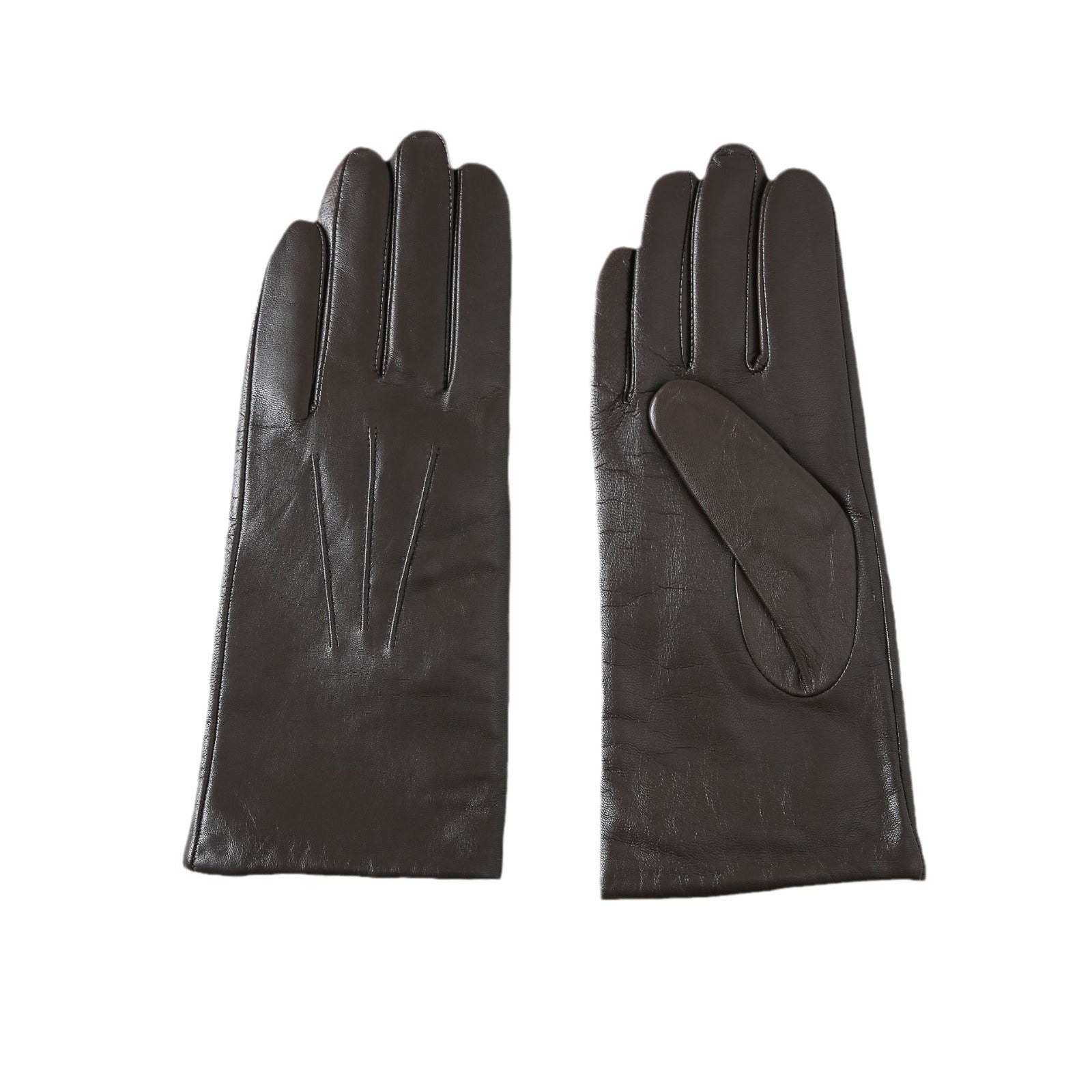 Guantes alargados de piel de cabra de lana para conducir y andar en bicicleta para mujer
