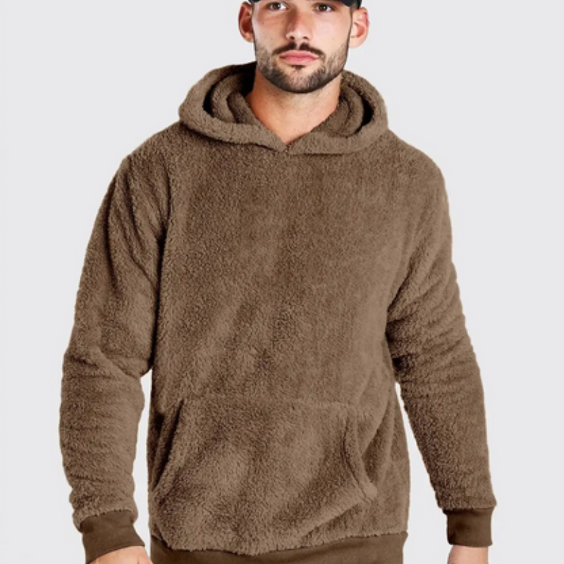 Suéter de felpa polar con bolsillo tipo canguro