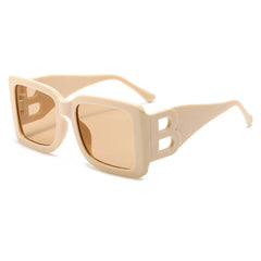 Gafas de sol extragrandes con montura rectangular elegante y UV400