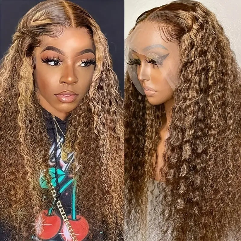 Foreign Trade European And American Front Lace Wig Cross-border African Hot Selling Piano Color Small