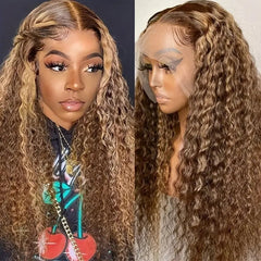 Foreign Trade European And American Front Lace Wig Cross-border African Hot Selling Piano Color Small