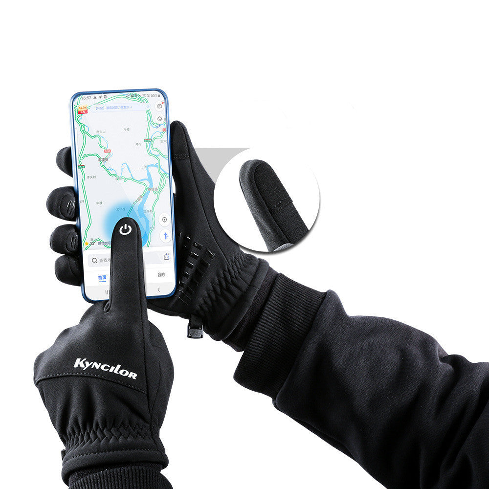 Verdickte Ski-Touchscreen-Handschuhe mit Spritzschutz