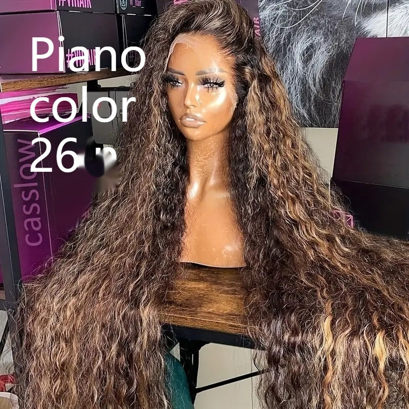 Foreign Trade European And American Front Lace Wig Cross-border African Hot Selling Piano Color Small