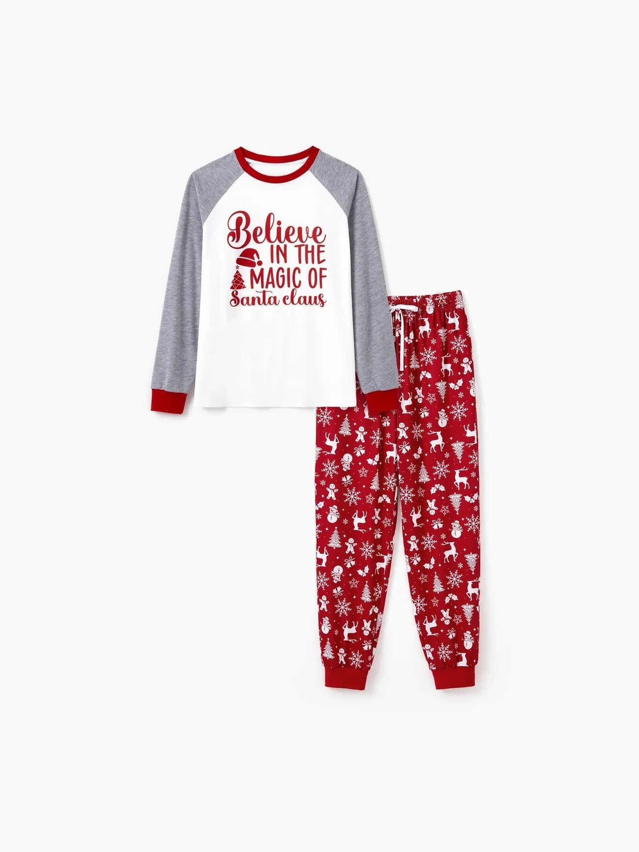 Conjunto de pijama familiar a juego con estampado "Cree en la magia de Papá Noel"