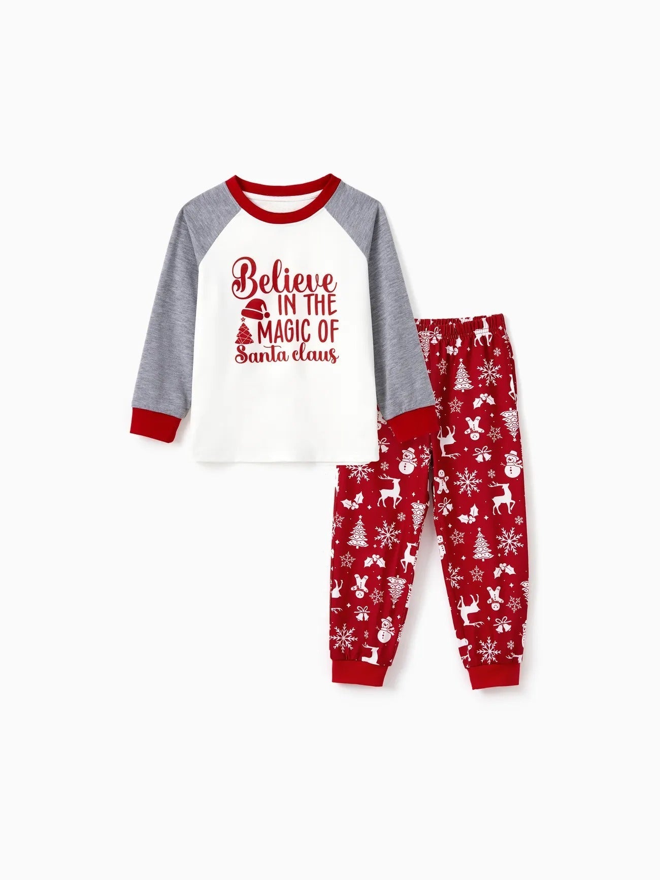 Conjunto de pijama familiar a juego con estampado "Cree en la magia de Papá Noel"